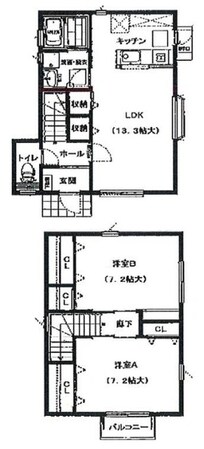 ラ プロスペリテ B棟の物件間取画像